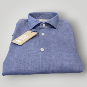 Camicia Xacus in Lino Blu