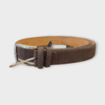Cintura in Pelle Bergamotto Marrone