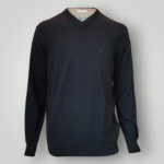 Maglia a V Emporio Armani Nera in Lana