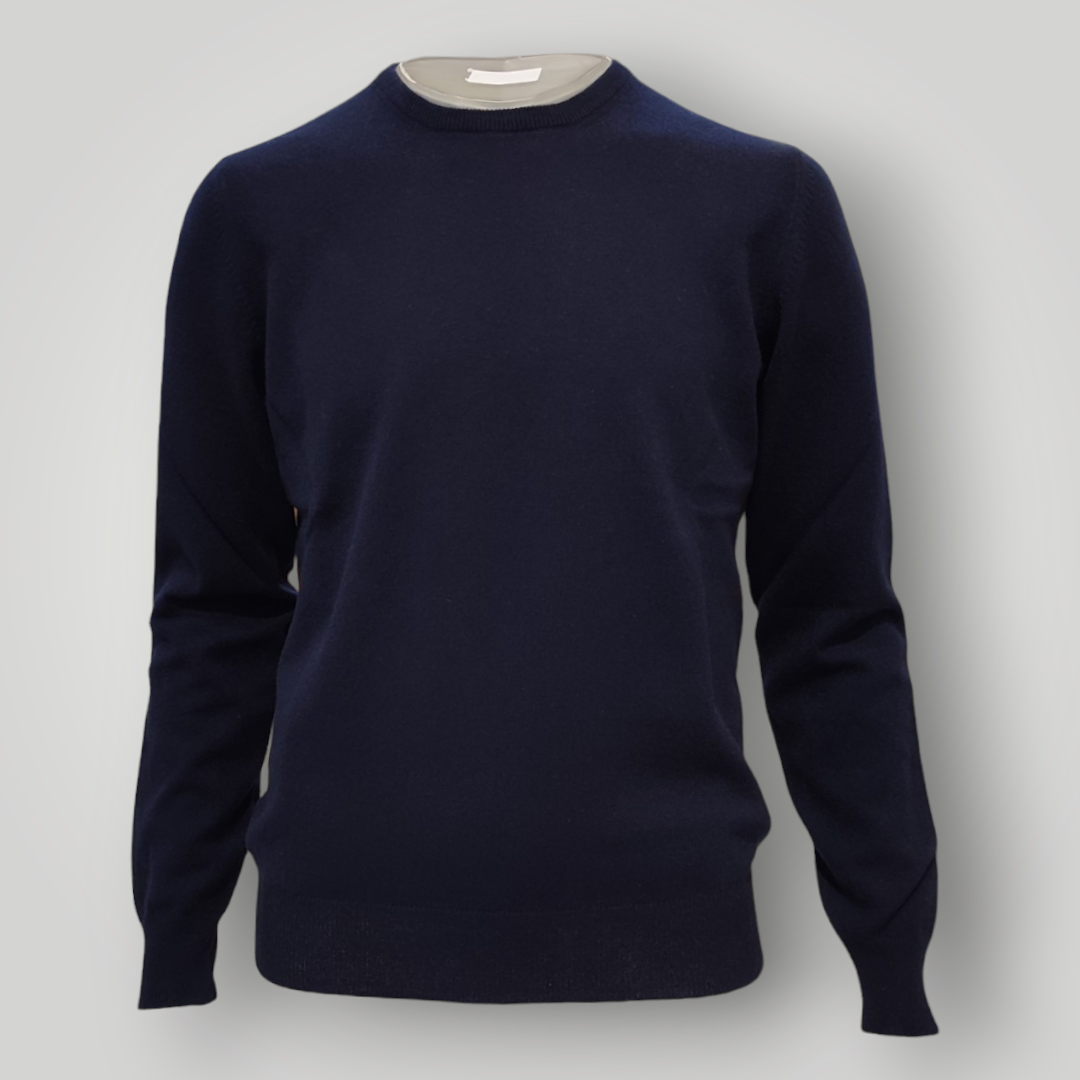 Maglia Gran Sasso Blu Navy in Lana e Cashmere