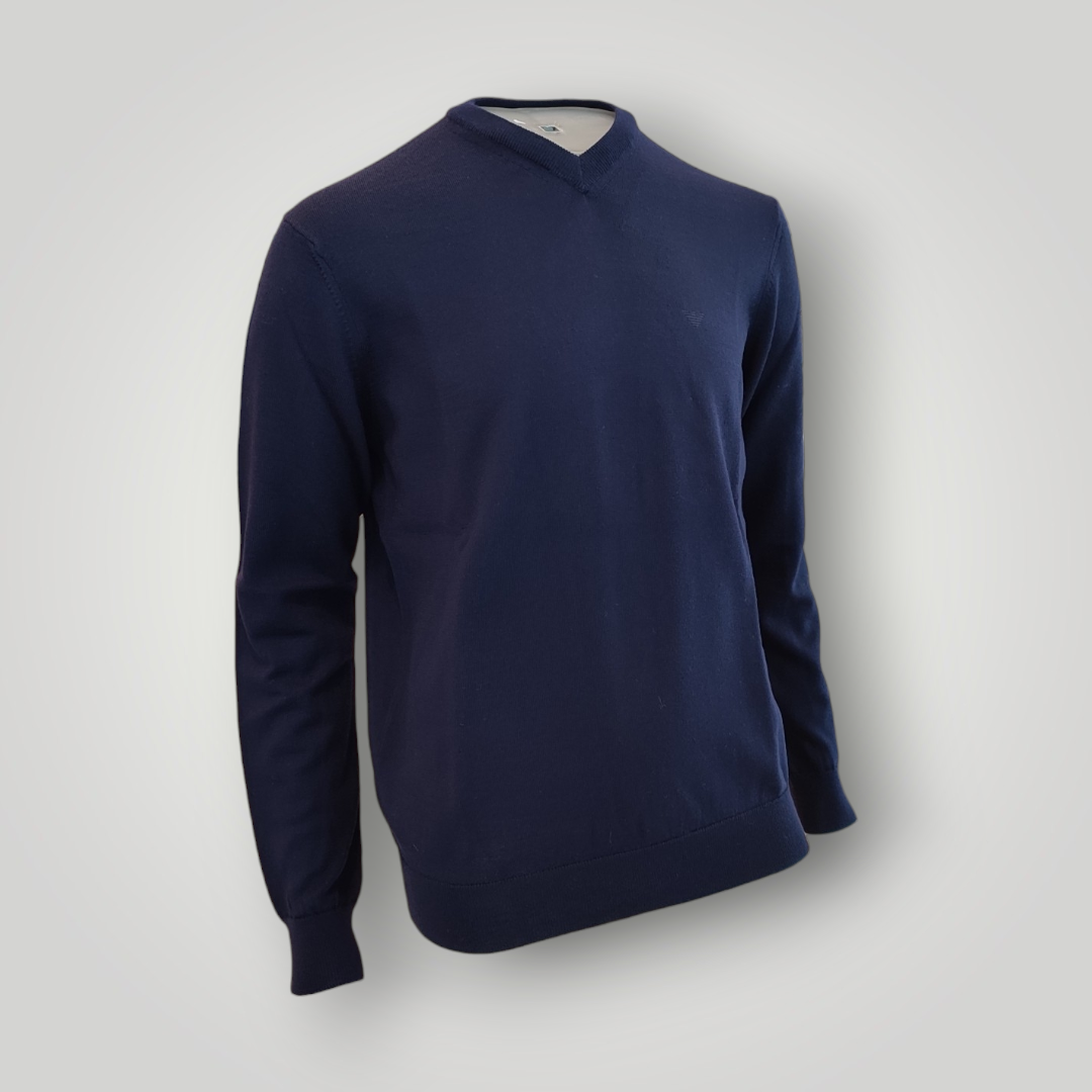 Maglia a V Emporio Armani Blu