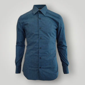 Camicia Xacus Slim in Micro Fantasia Azzurra