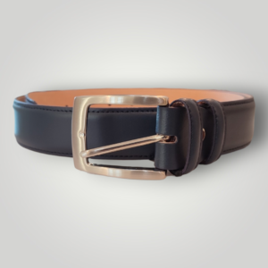 Cintura in Pelle Bergamotto Blu Navy