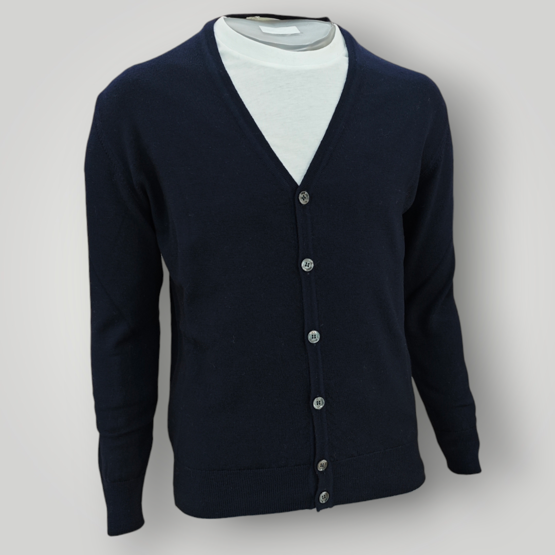 Cardigan Blu in Lana