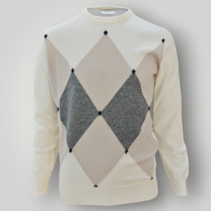 Maglia a Rombi in Lana Merinos