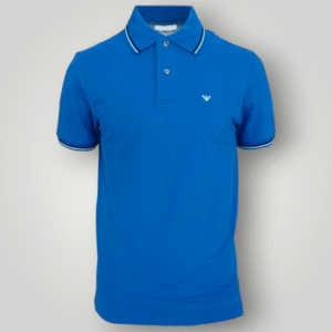 Polo Emporio Armani in Piquet Blu Nautico