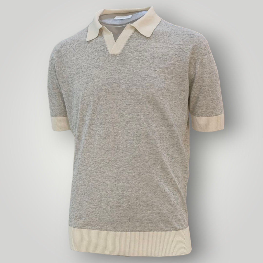 Polo in Lino e Cotone L.B.M. 1911 Grigia - immagine 3