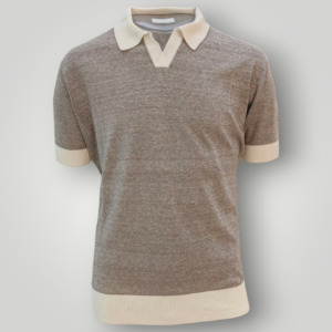 Polo in Lino e Cotone L.B.M. 1911 Nocciola