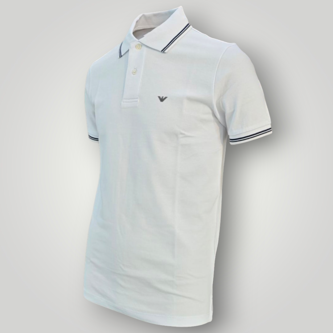 Polo Emporio Armani in Piquet Bianca - immagine 4