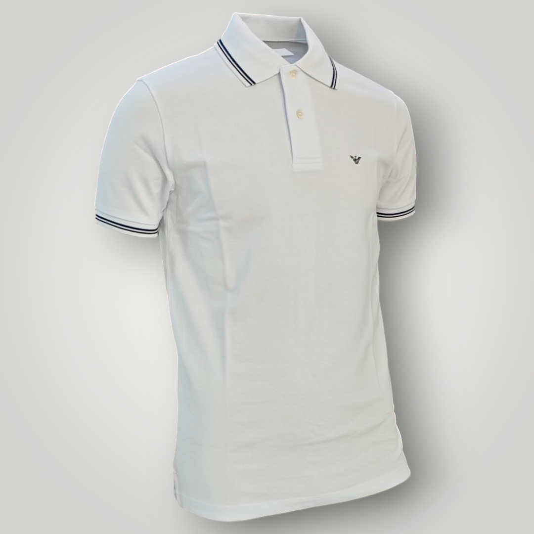 Polo Emporio Armani in Piquet Bianca - immagine 3
