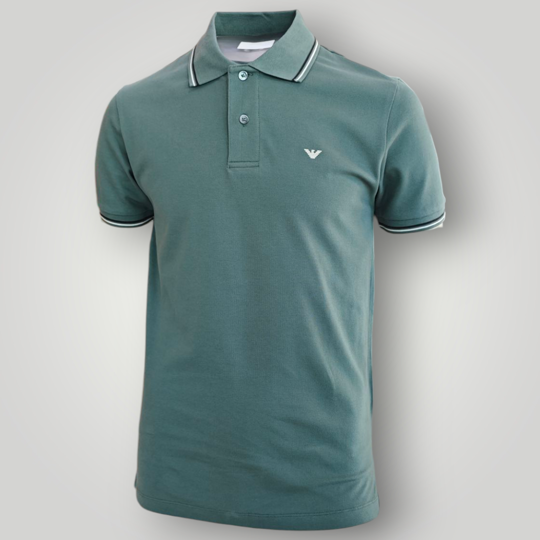 Polo Emporio Armani in Piquet Slim Verde - immagine 3