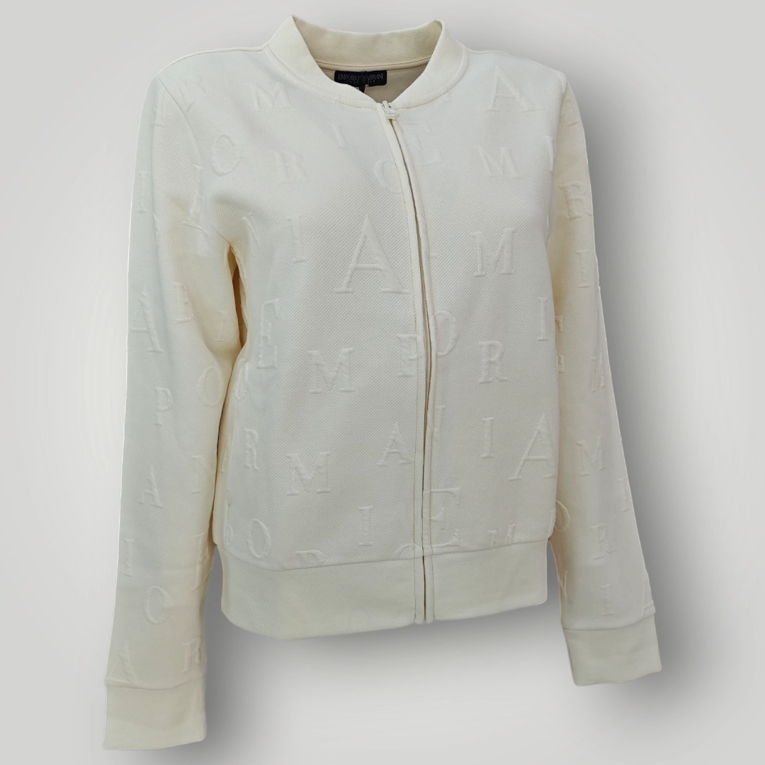 Felpa con Zip Emporio Armani Bianca