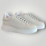 Sneakers Emporio Armani Bianche in Pelle Bottalata