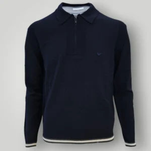 Maglia Emporio Armani con Zip Blu Navy