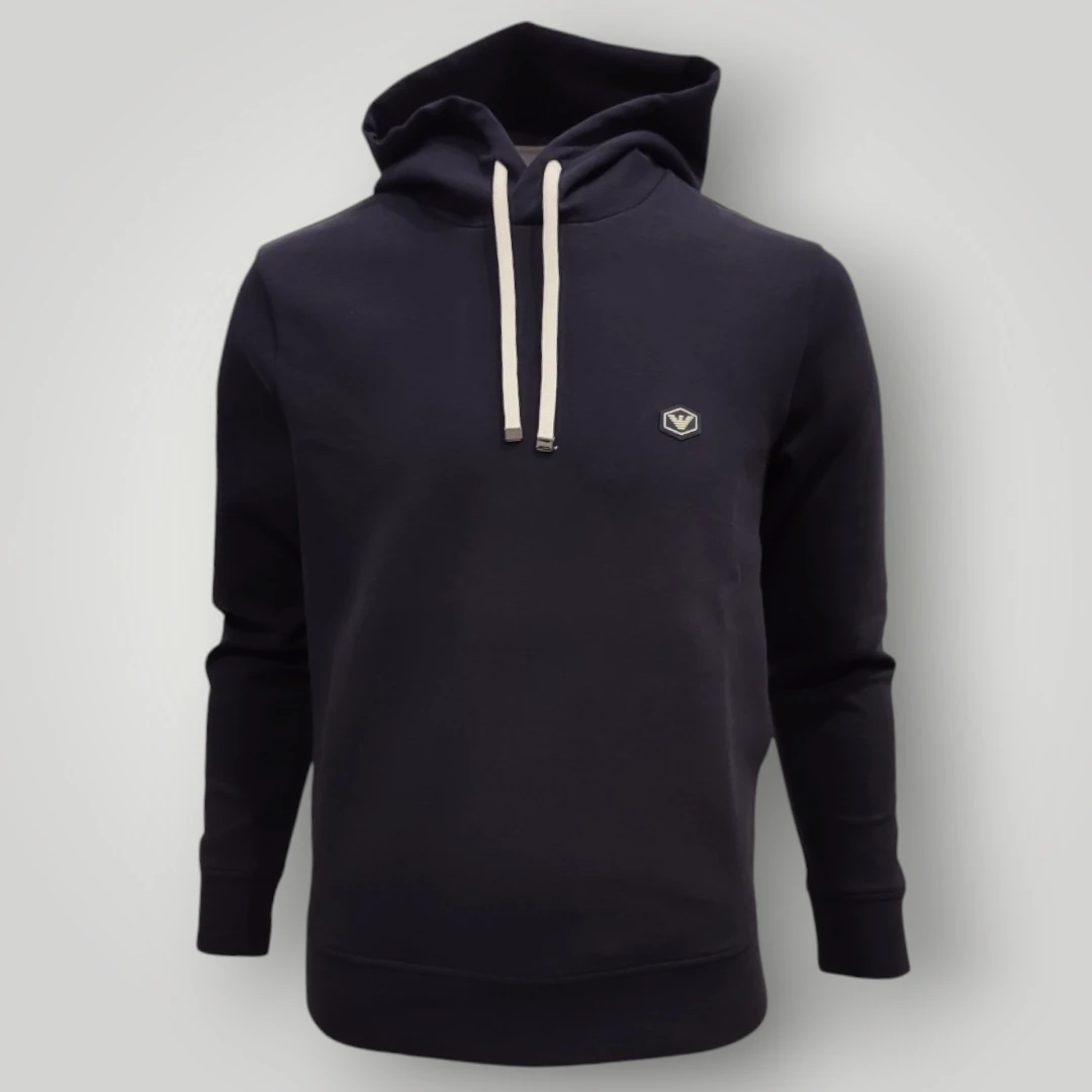 Felpa Emporio Armani Blu con Cappuccio