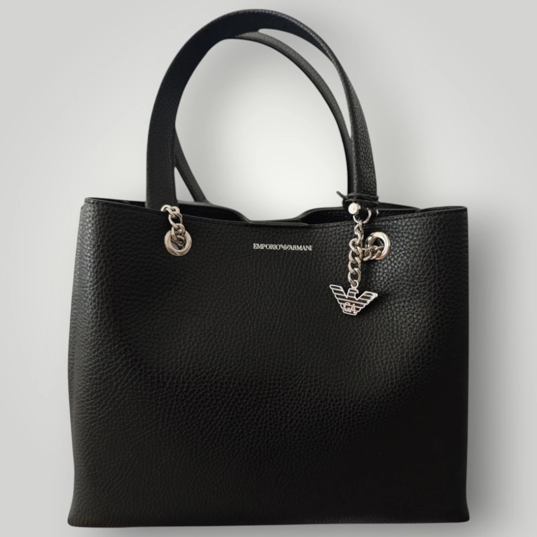 Borsa Emporio Armani Effetto Palmellato Nera