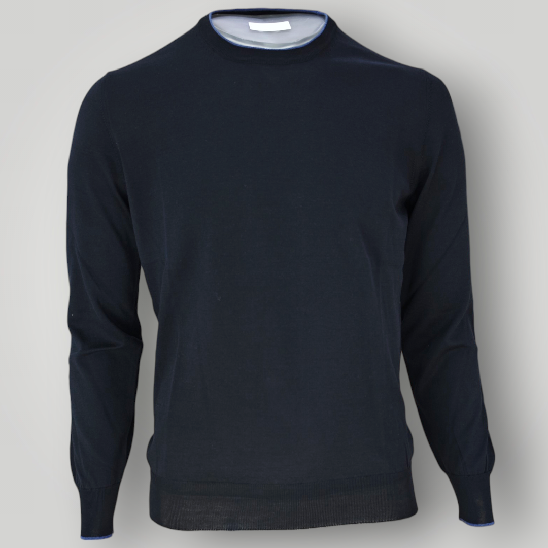 Maglia in Cotone e Seta Gran Sasso Blu