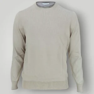 Maglia in Cotone e Seta Gran Sasso Beige