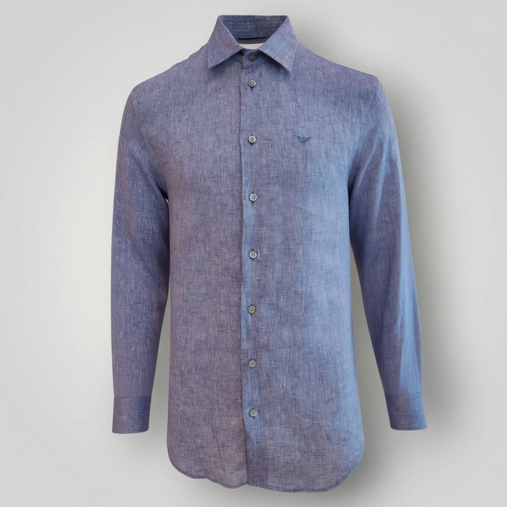 Camicia in Lino Emporio Armani Blu