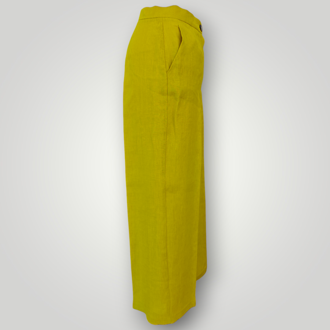 Pantalone in Lino Emme Marella Clava Senape - immagine 4
