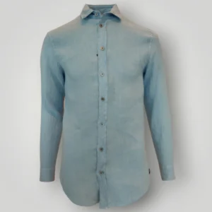 Camicia in Lino Emporio Armani Celeste