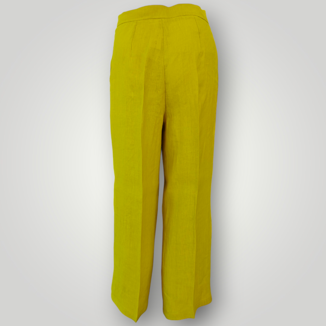 Pantalone in Lino Emme Marella Clava Senape - immagine 5