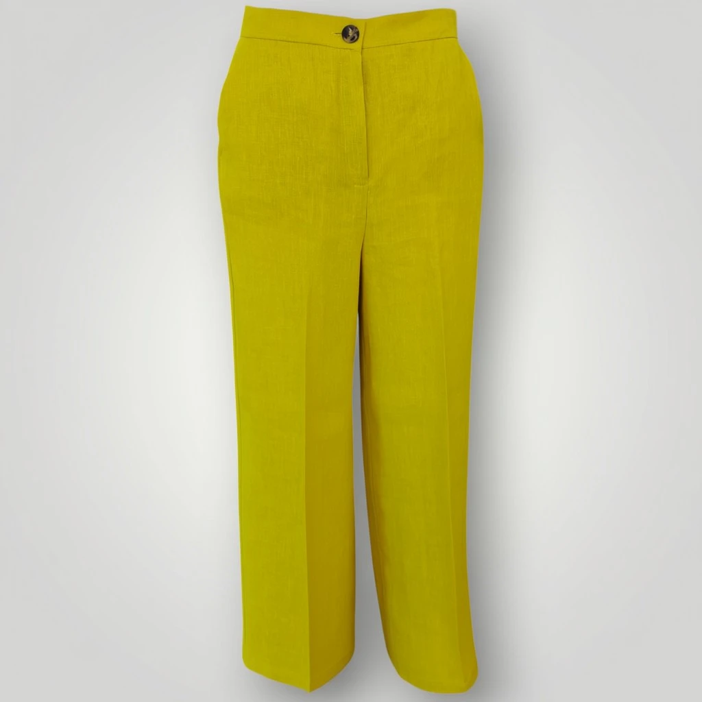 Pantalone in Lino Emme Marella Clava Senape