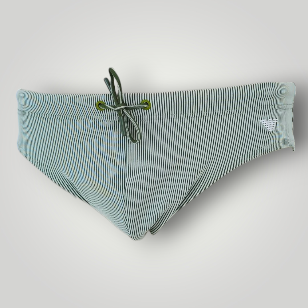 Costume Slip Emporio Armani a Righe Verde