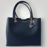 Borsa Emporio Armani Effetto Palmellato Blu