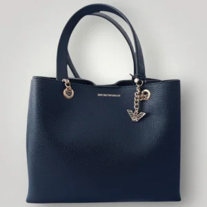 Borsa Emporio Armani Effetto Palmellato Blu
